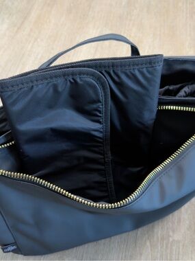 The Nappy Society Black Tote Organizer Insert Diaper Bag + Changing Mat